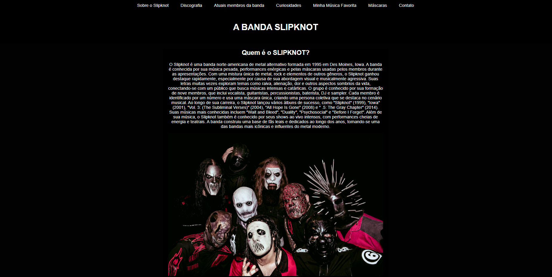 Imagem do Projeto Slipknot